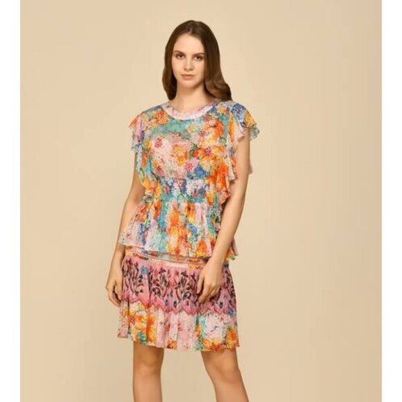 Bhanuni by Jyoti Women's Embroidered Beaded Sheer Top Size XL - Picture 13 of 13